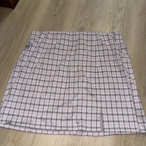 Plaid Mini Skirt in Light Pink and Grey